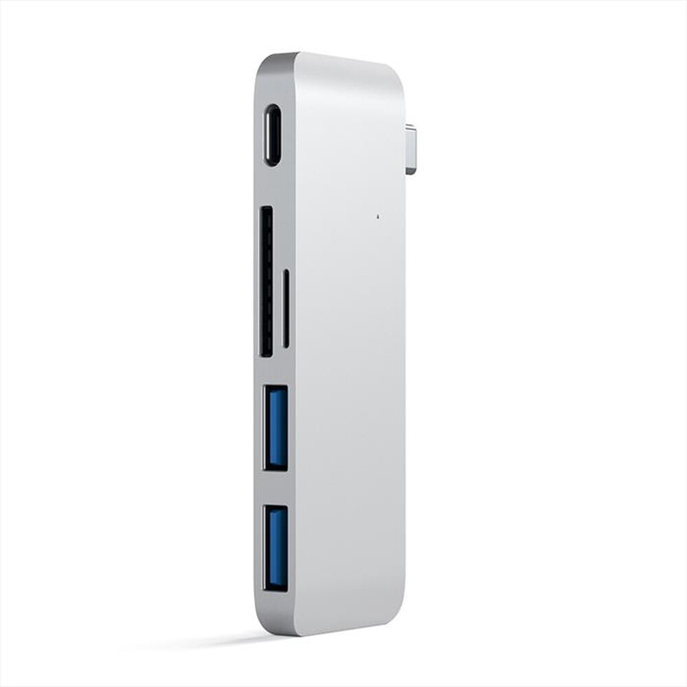 "SATECHI - HUB USB-C CON CARD READER, PORTA USBC PASS THROUGH-SILVER"