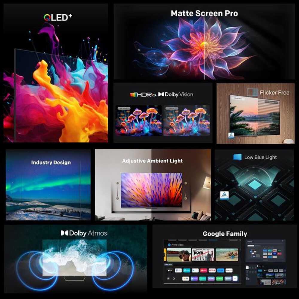 "METZ - Smart TV QLed+ 4K UHD GOOGLE TV 43MQE7000Z-Nero"