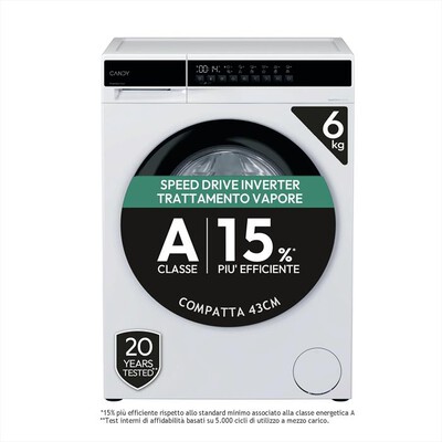 CANDY - Lavatrice Slim 6Kg EY 26SB7-S 1200G/M Classe A-Bianco
