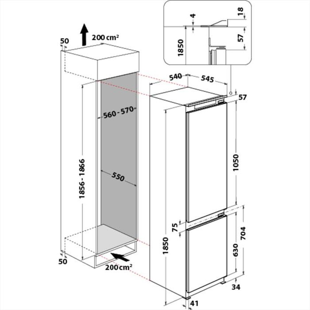 "HOTPOINT ARISTON - Frigorifero incasso BCB 75251 Classe F"