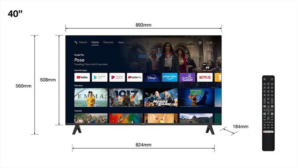 "TCL - Smart TV LED FHD 40\" 40S5403A-Metallic"