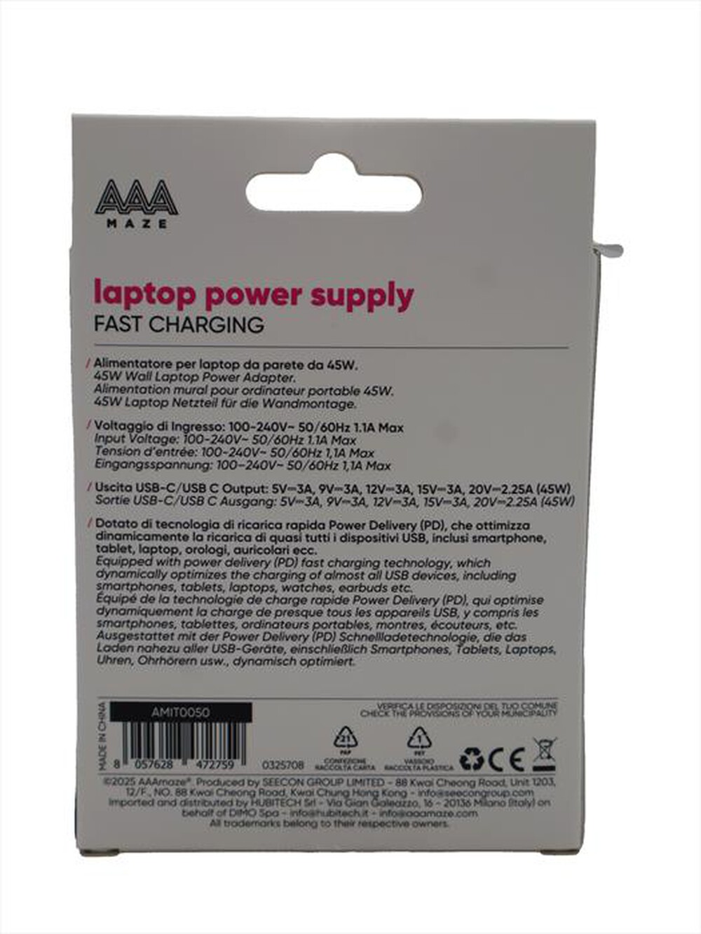 Immagine del prodotto AAAMAZE - ALIMENTATORE TYPE USB-C 45W-Nero