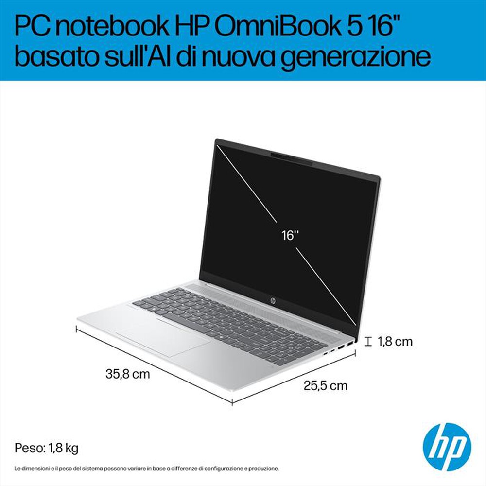 Immagine del prodotto HP - OMNIBOOK 5 NGAI 16-AG1023NL-Glacier Silver