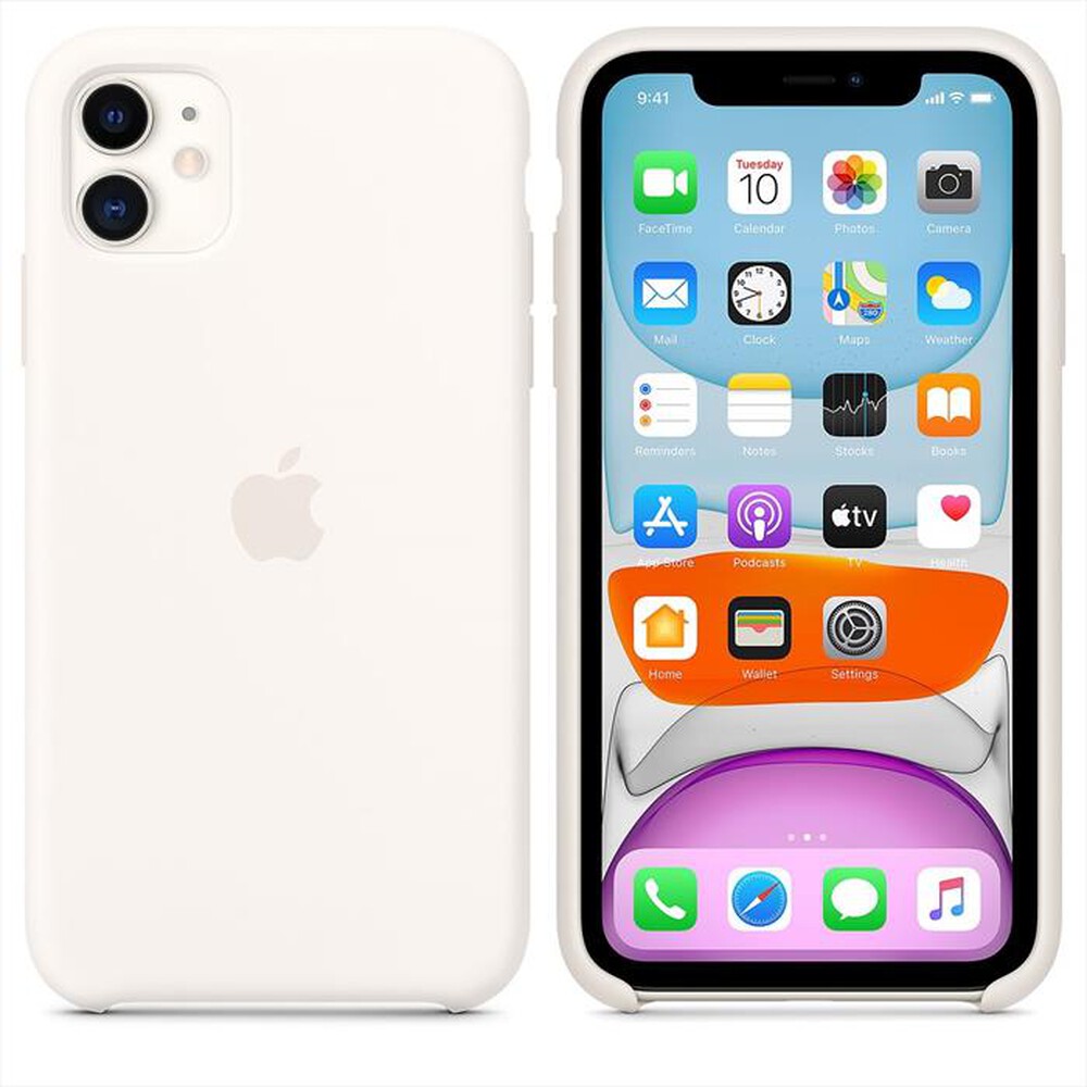 "APPLE - Custodia in silicone per iPhone 11-Bianco panna"