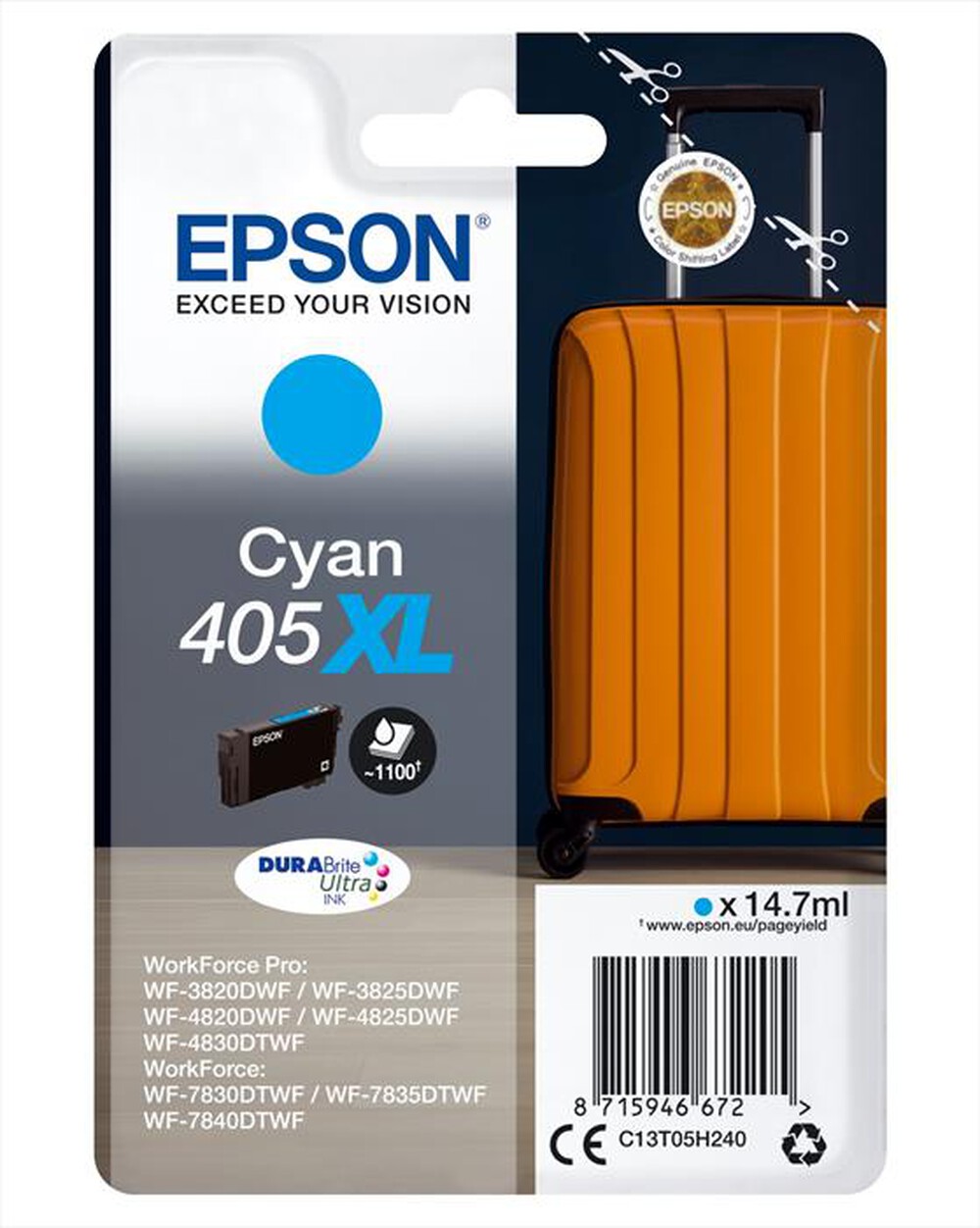 Immagine del prodotto EPSON - EPSON INCHIOSTRO  SERIE VALIGIA 405XL CIANO-Ciano XL