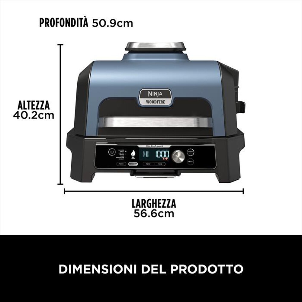 "NINJA - Barbecue elettrico Woodfire Pro Connect XL OG901EU-Blu"