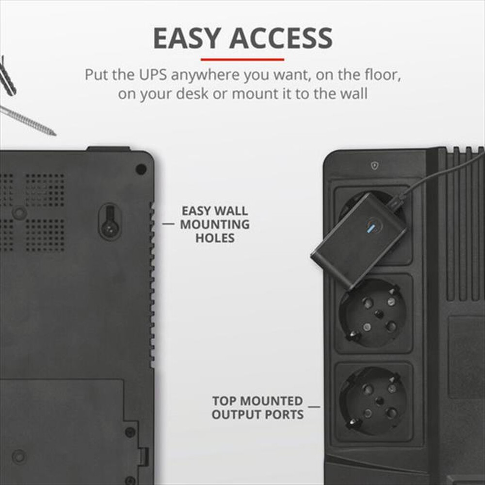 Immagine del prodotto TRUST - MAXXON POWERSTRIP UPS 800VA-Black