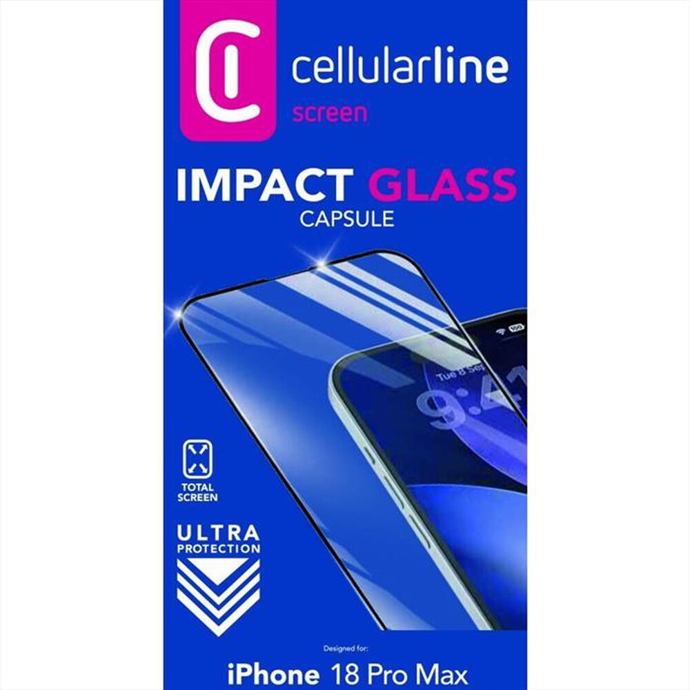 Immagine del prodotto CELLULARLINE - IMPACT GLASS CAPSULE - IPHONE 18 PRO MAX-Trasparente