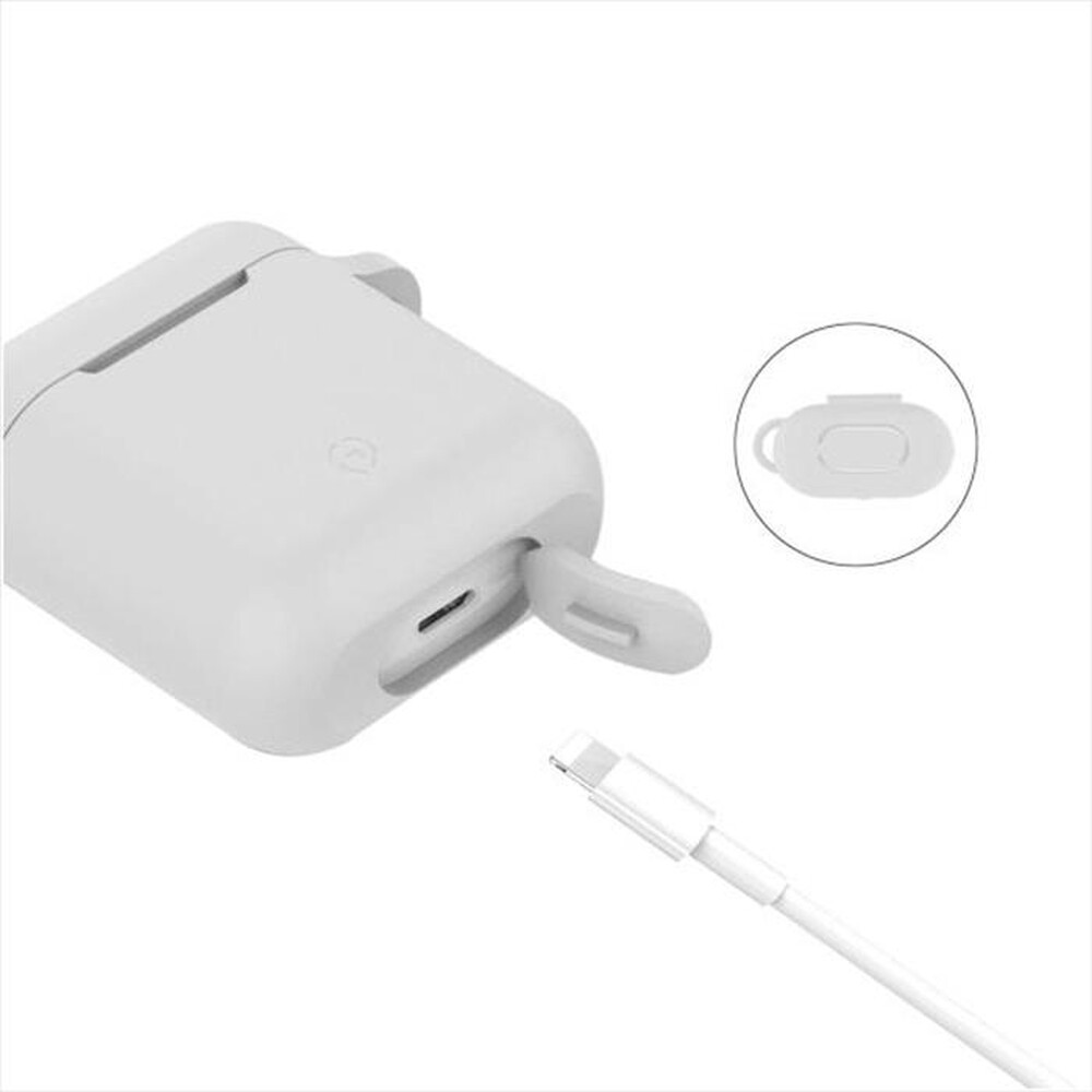 "CELLY - CUSTODIA PER CHARGING BOX DELLE AIRPODS-Bianco/Silicone"