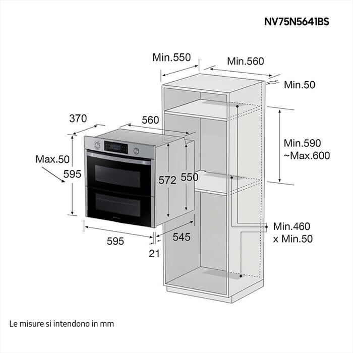 SAMSUNG - Forno incasso elettrico NV75N5641BS/ET Classe A+-INOX ANTI  IMPRONTA | Euronics
