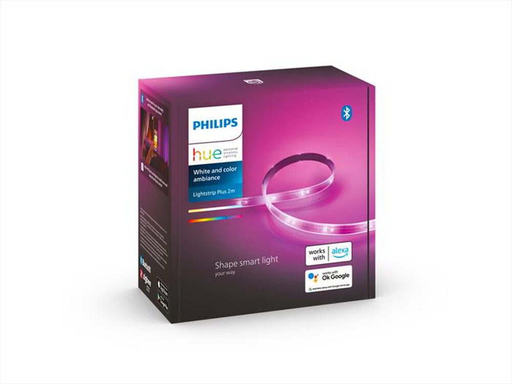 "PHILIPS - HUE LIGHTSTRIP PLUS V4 STRISCIA 2 M ESTENSIBILE WH-Luce bianca e colorata"