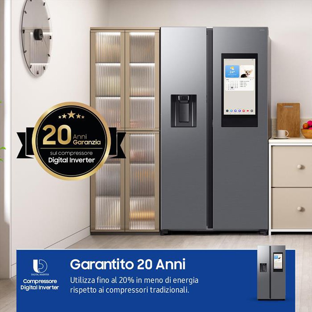 "SAMSUNG - Frigorifero side by side RS90F66BETEF Classe E-Inox Spazzolato"