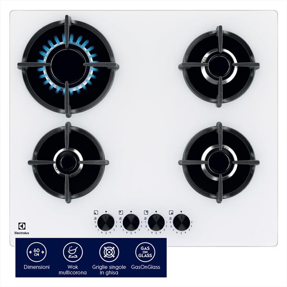 Immagine del prodotto ELECTROLUX - Piano cottura a gas EGG64272W 0cm-Bianco/Gas on glass