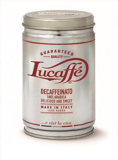 LUCAFFE’ - BARATTOLO DECAFFEINATO GRANI-ARGENTO/ROSSO