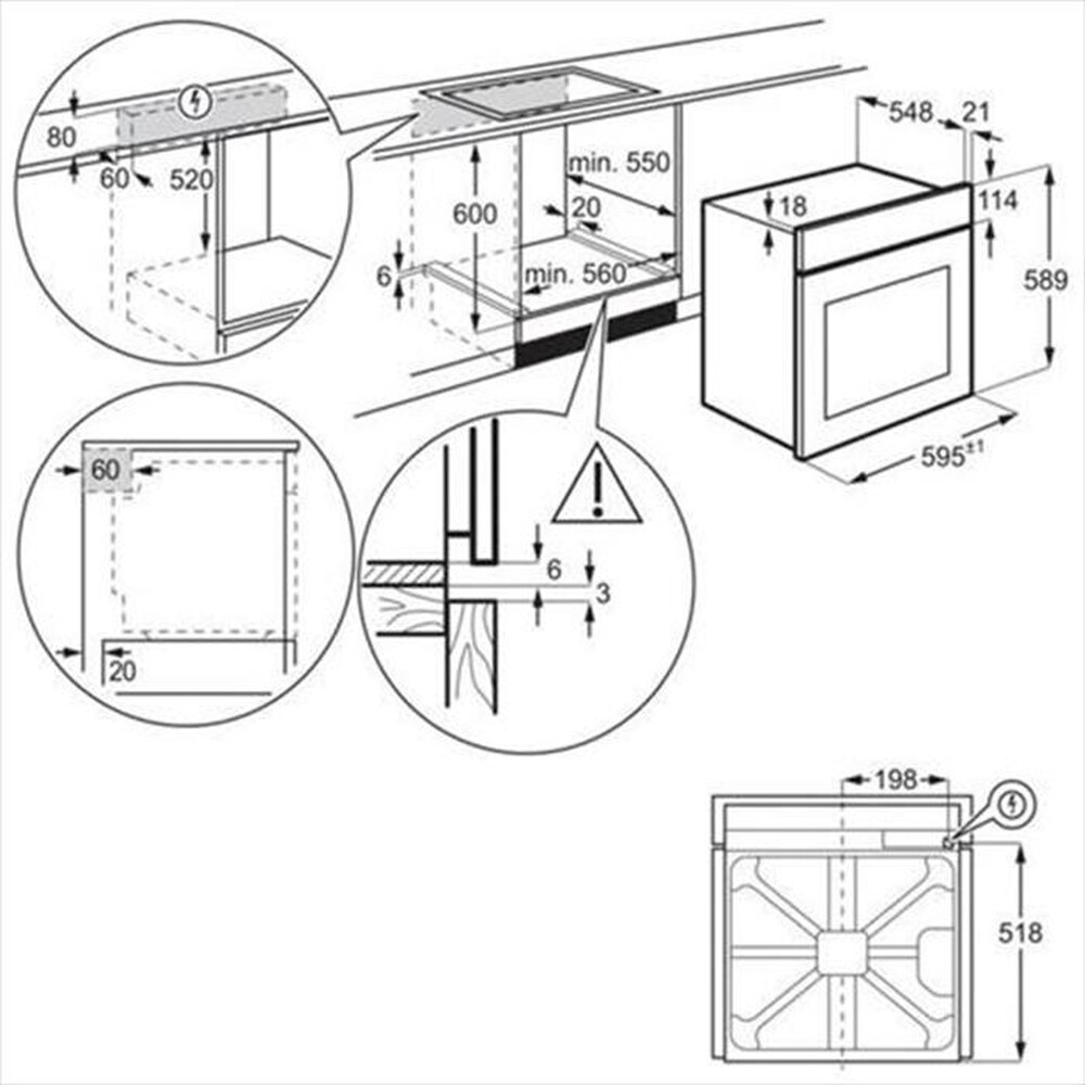 Immagine del prodotto ELECTROLUX - Forno incasso elettrico KOHHH 00X Classe A-Inox