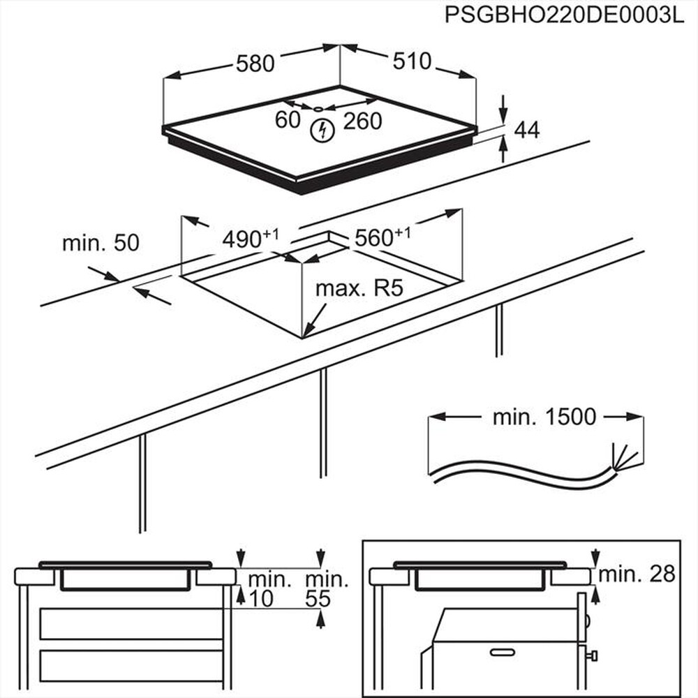 Immagine del prodotto AEG - Piano cottura elettrico TO64IM0BIB 58 cm-Nero