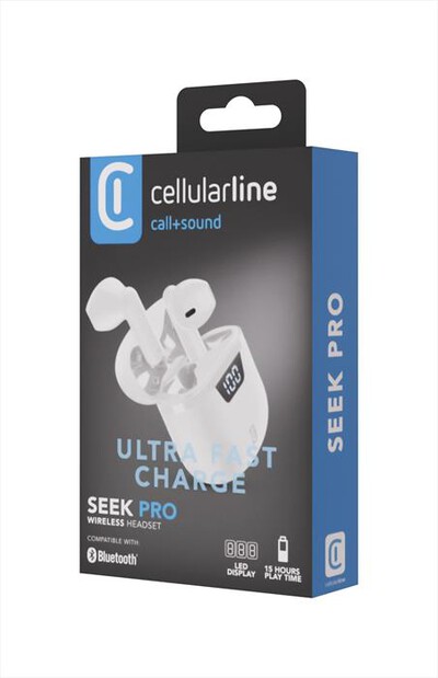 CELLULARLINE - Auricolare bluetooth BTSEEKPROTWSW-Bianco
