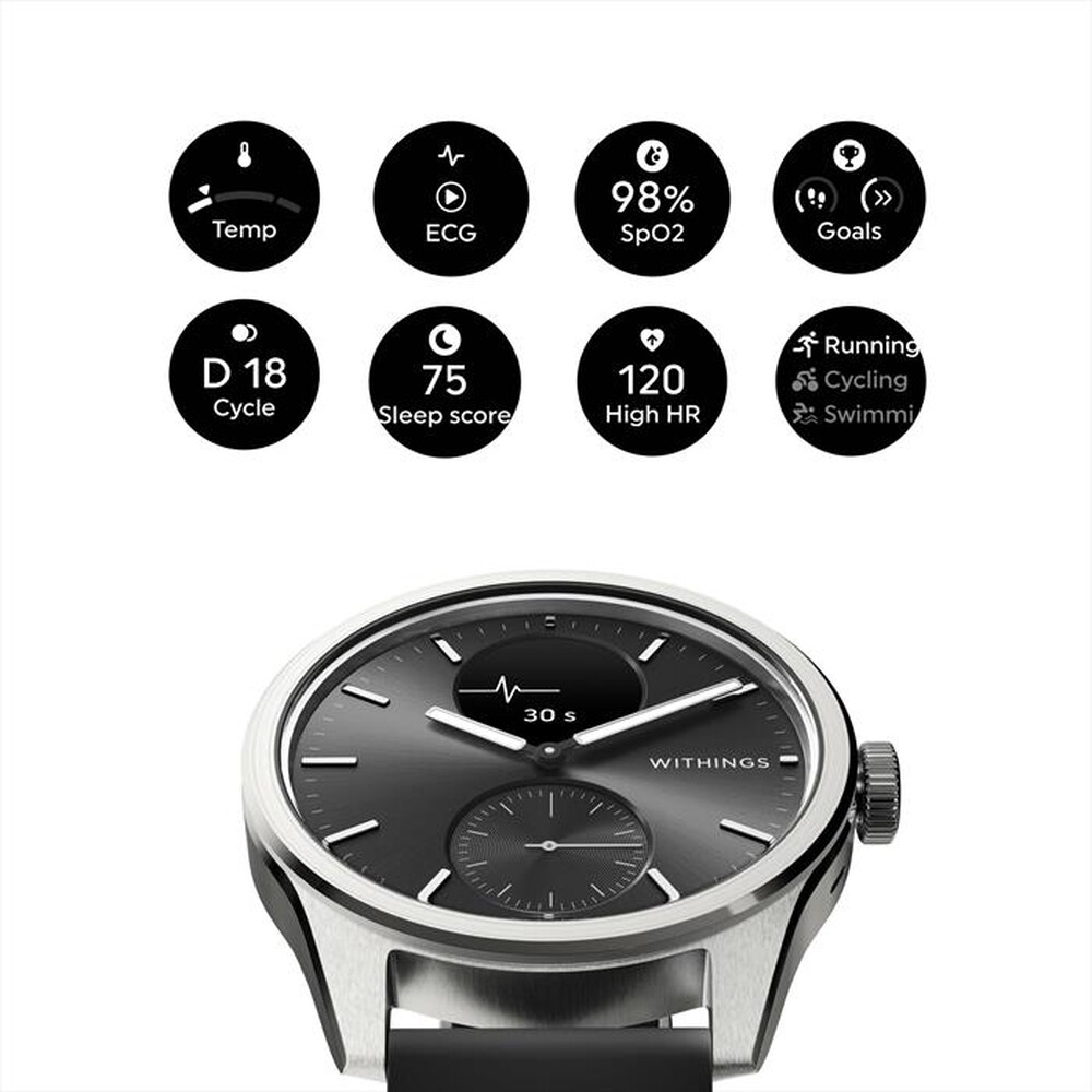 "WITHINGS - KIT SCANWATCH2 42MM BL+BODY SMART BL-Nero"