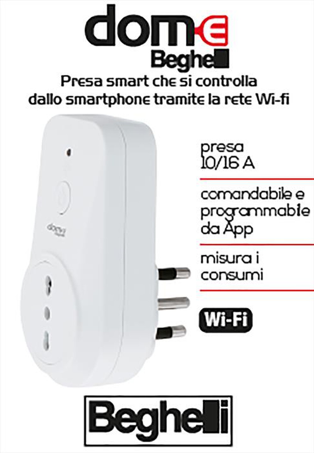 "BEGHELLI - WIFI SMART PLUG SPINA-Bianco"