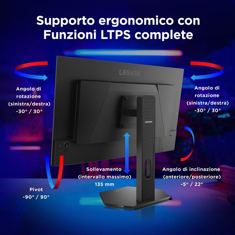 Immagine del prodotto LENOVO - Monitor OLED 26,5" LEGION 27Q-10 OLED 67E1GAC1IT-Black