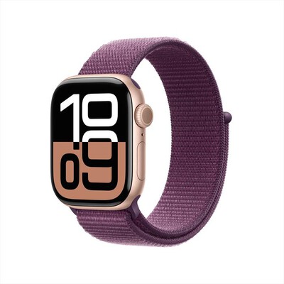 APPLE - Watch Series 10 GPS 42mm Alluminio-Oro Rosa - Sport Loop Prugna