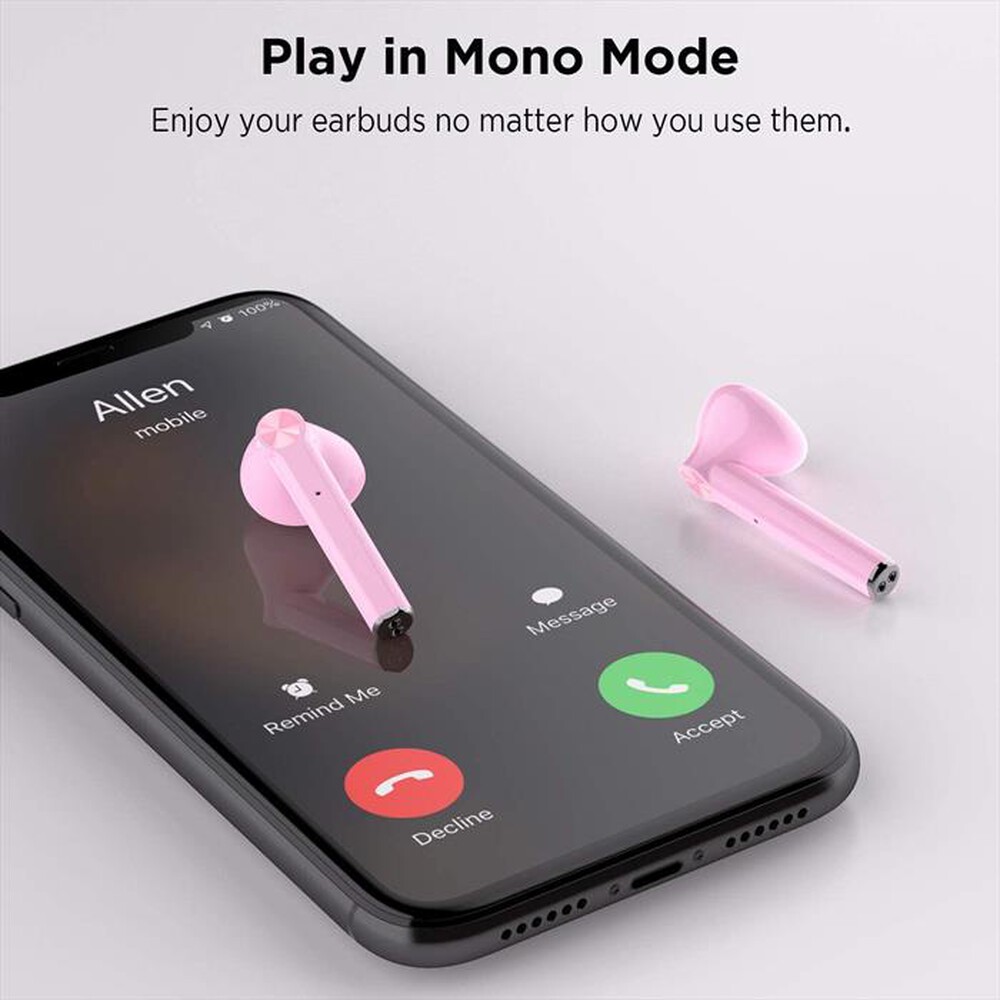 "LENOVO - HT30 AURICOLARI BLUETOOTH RICARICA WIRELESS-ROSA"