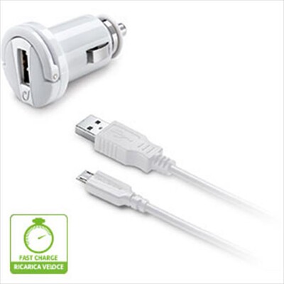 CELLULARLINE - USB Car Charger Kit Ultra-Bianco