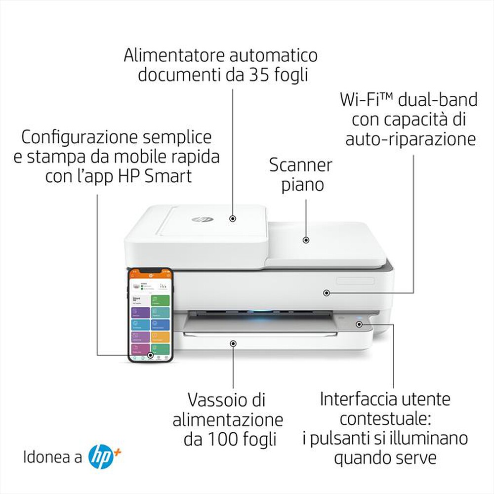 Immagine del prodotto HP - Multifunzione ENVY 6432E 6 MESI INCHIOSTRO CON HP+-Bianca