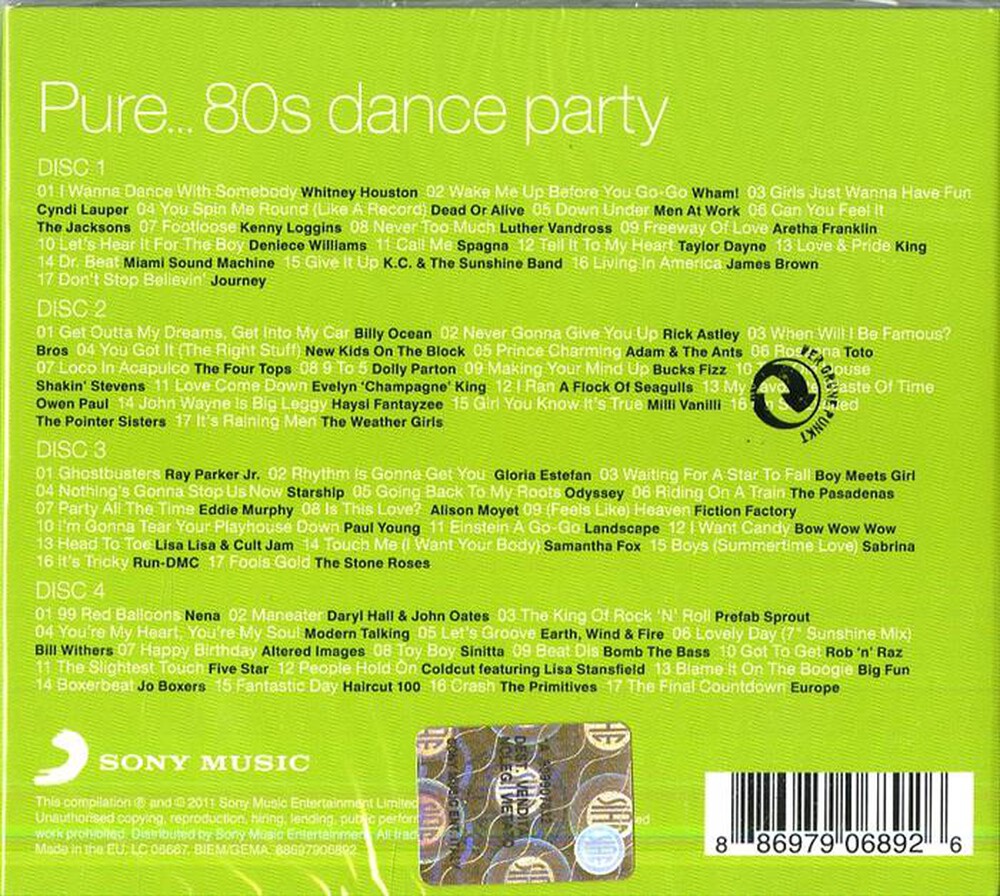 "SONY MUSIC - Artisti Vari - Pure... 80's Dance Party"