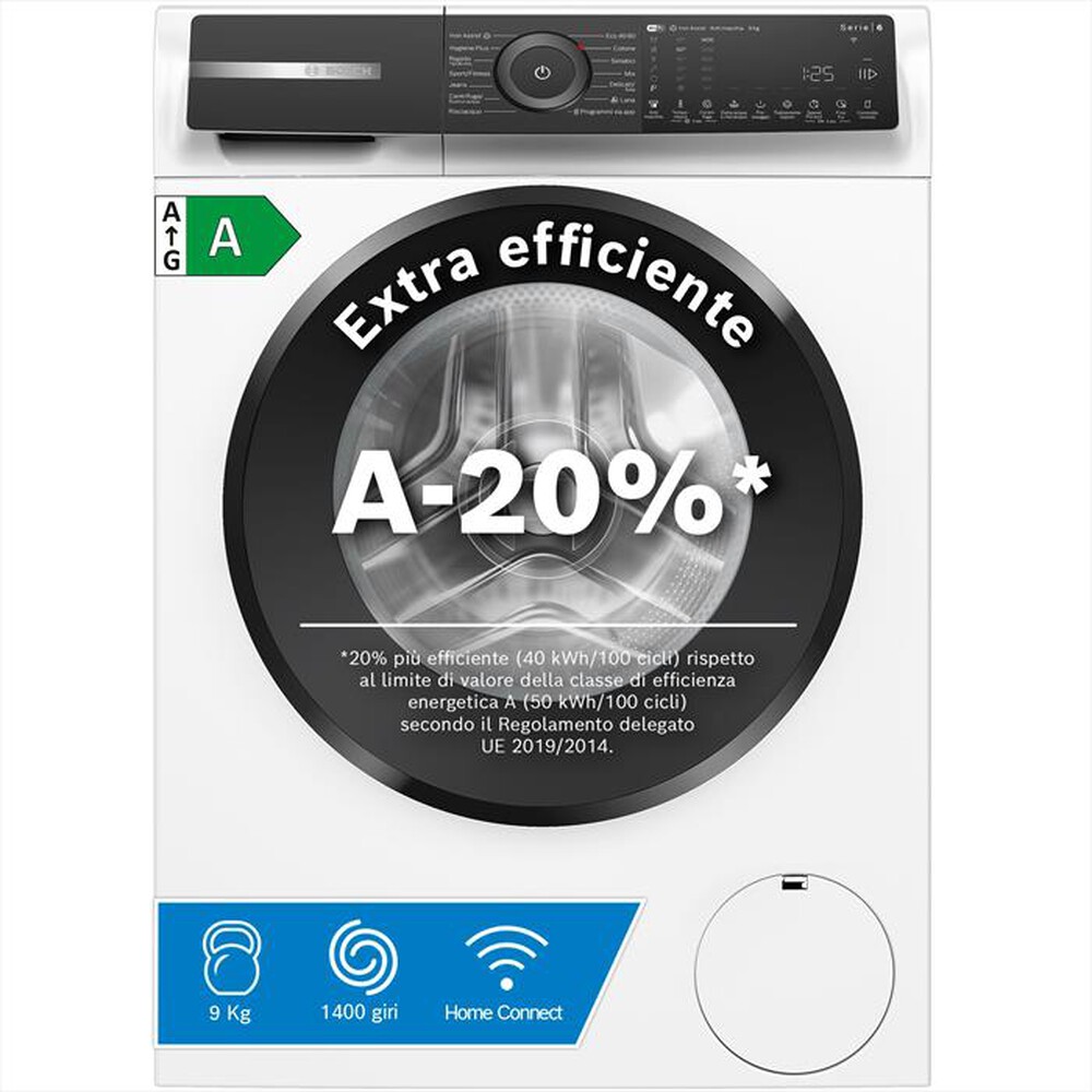 "BOSCH - Lavatrice SERIE 6 WGH24400IT 9 Kg Classe A-BIANCA"