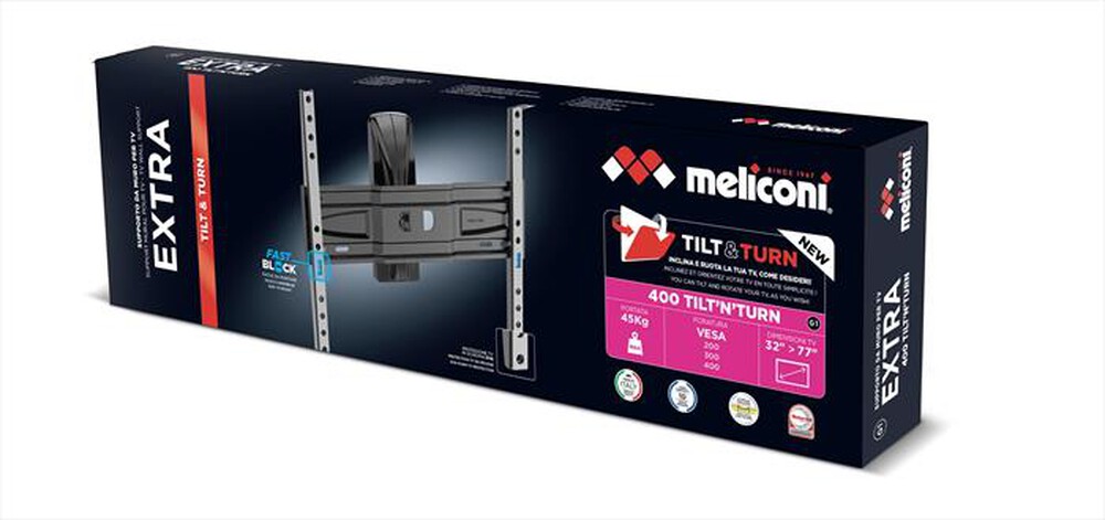 "MELICONI - Supporto TV EXTRA 400 TILT N TURN-Nero"