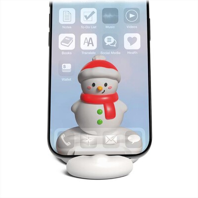 MUSIC HERO - Supporto smartphone Xmas, Snowman-Bianco
