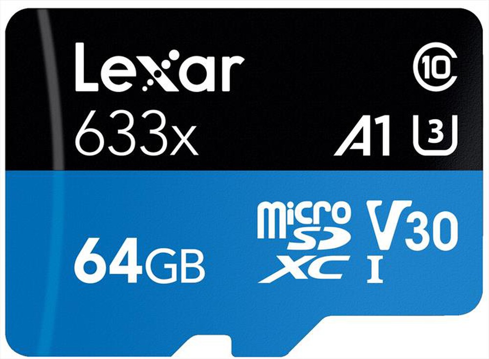 "LEXAR - MICROSDHC 633X 64GB W/ADA GLOBAL-Black"