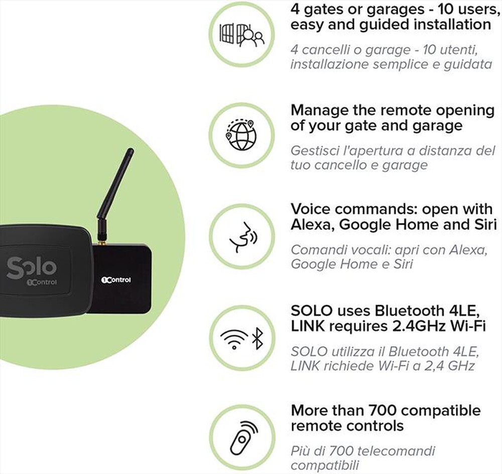 Immagine del prodotto 1 CONTROL - Apricancello e controllo SOLO GEN 2+LINK-Black