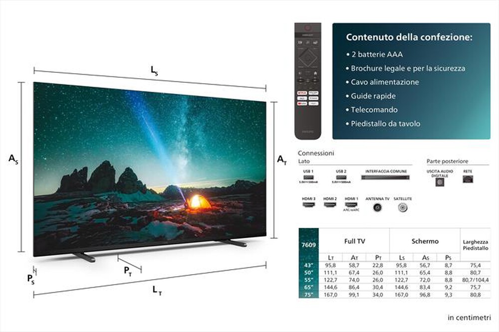 Immagine del prodotto PHILIPS - Smart TV LED UHD 4K 55" 55PUS7609/12-Black
