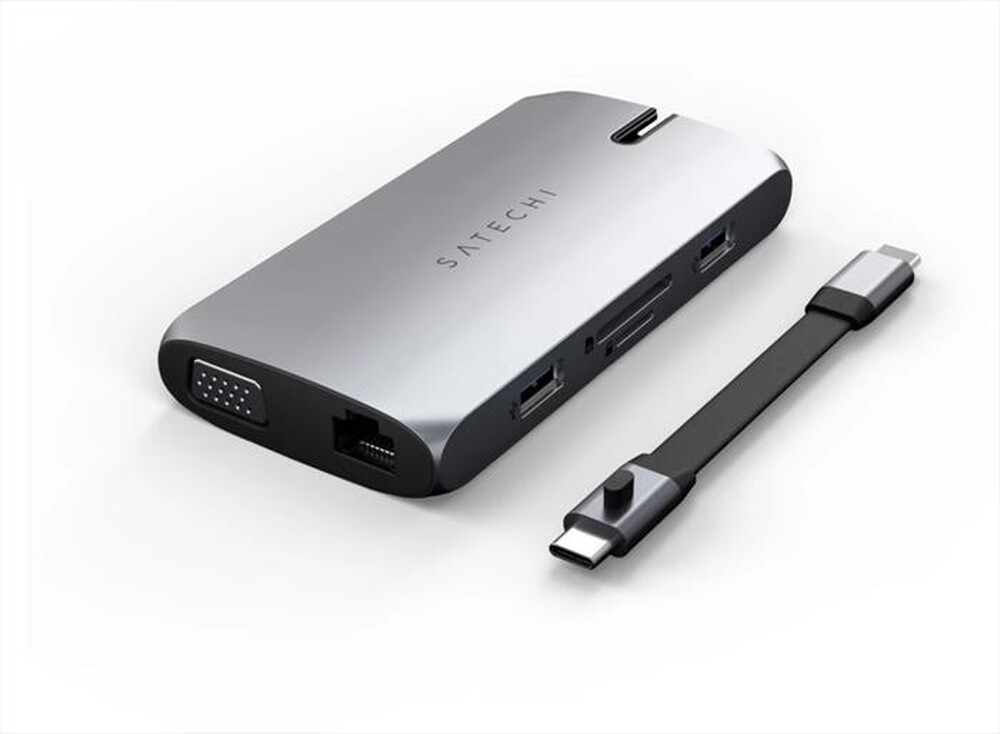 "SATECHI - ADATTATORE USB-C MULTIPORT ON-THE-GO-grigio"