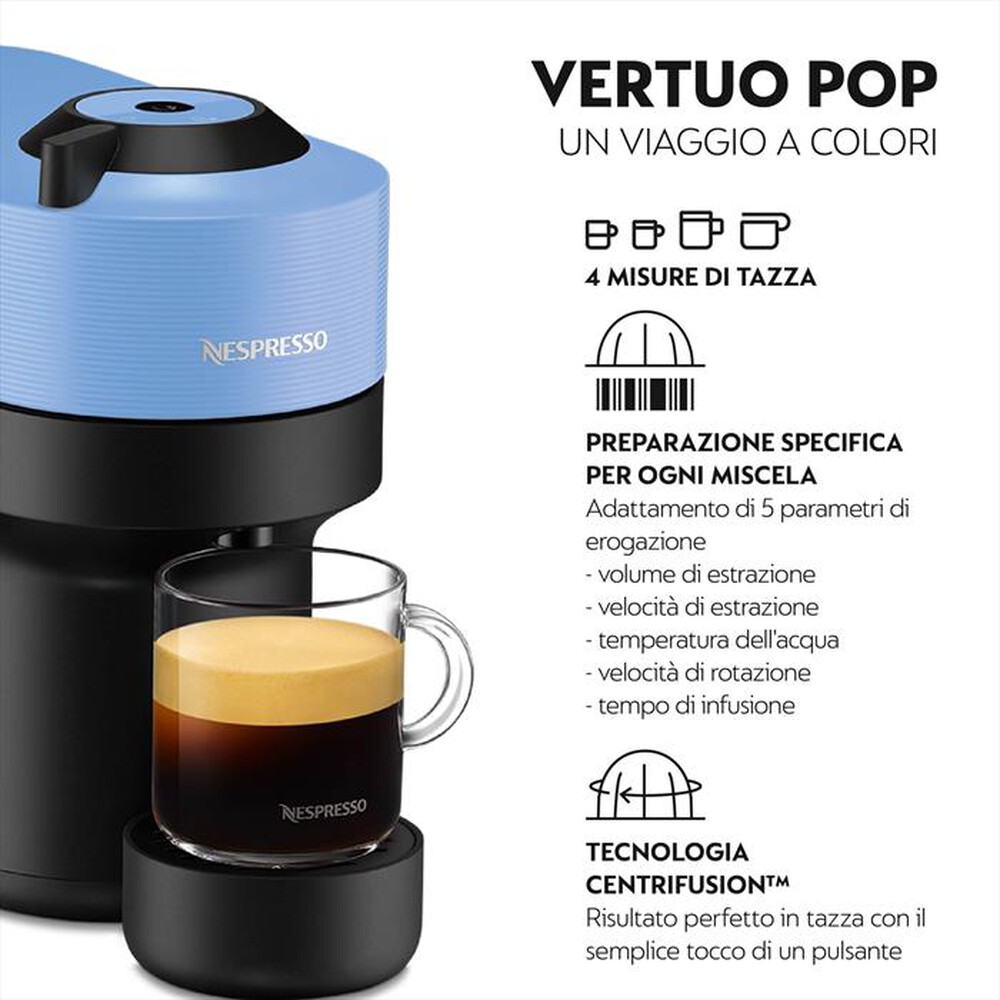 "DE LONGHI - Macchina da caffè VERTUO POP ENV90.A Nespresso-Celeste"