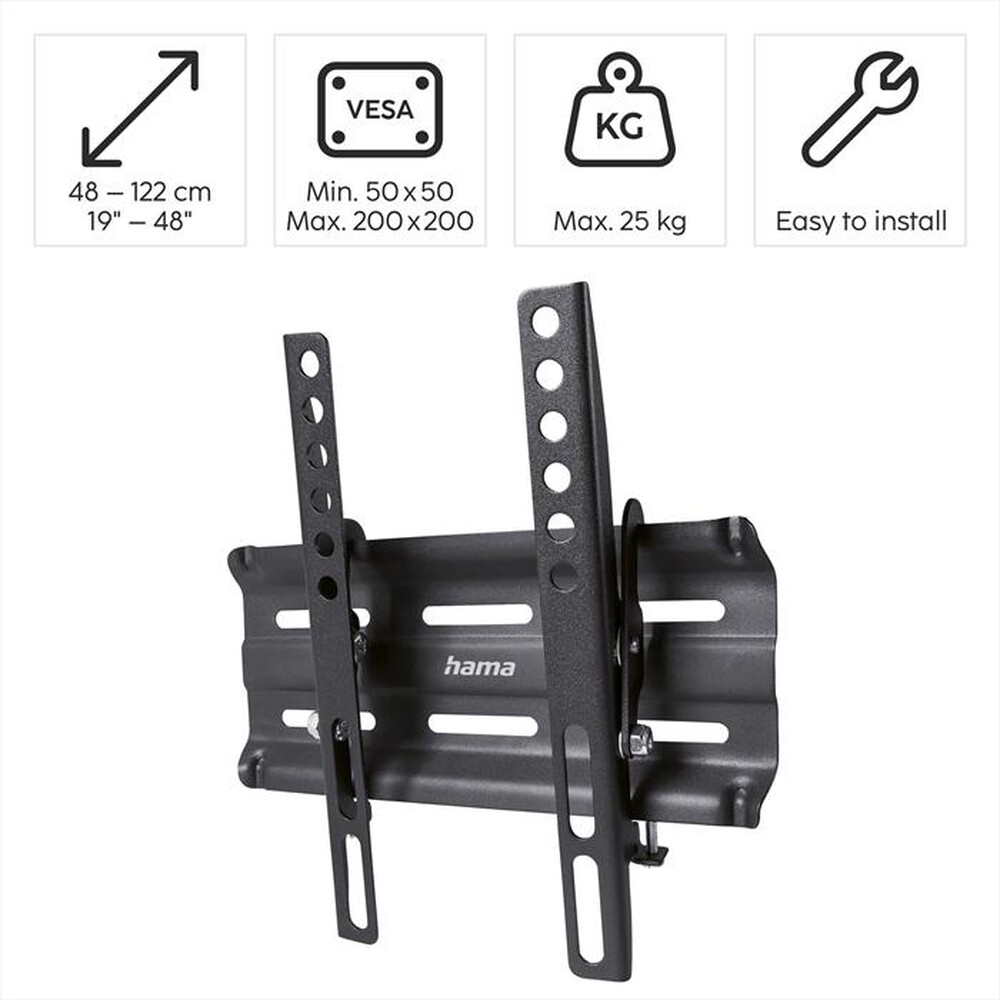 "HAMA - Supporto TV INCLINABILE 25 kg-NERO"