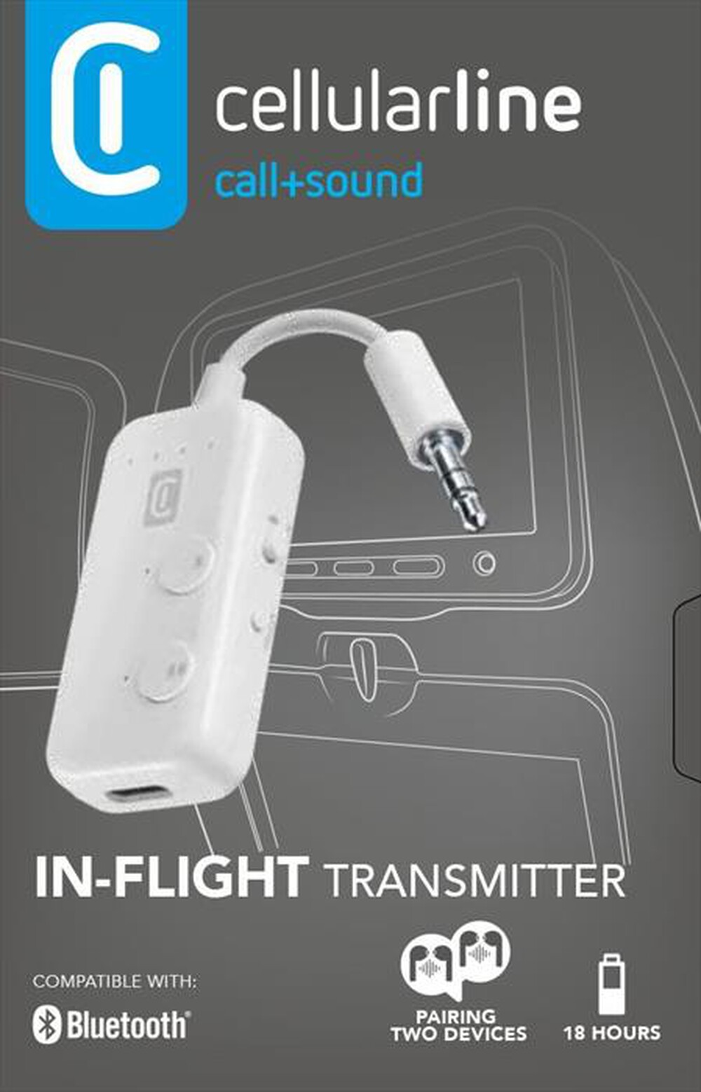 Immagine del prodotto CELLULARLINE - Ricevitori audio bluetooth IN-FLIGHT TRANSMITTER-Bianco