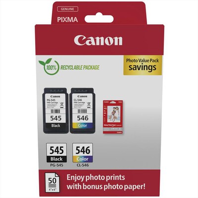 CANON - PG-545 + CL-546 + CARTA FOTOGRAFICA LUCIDA-Multi