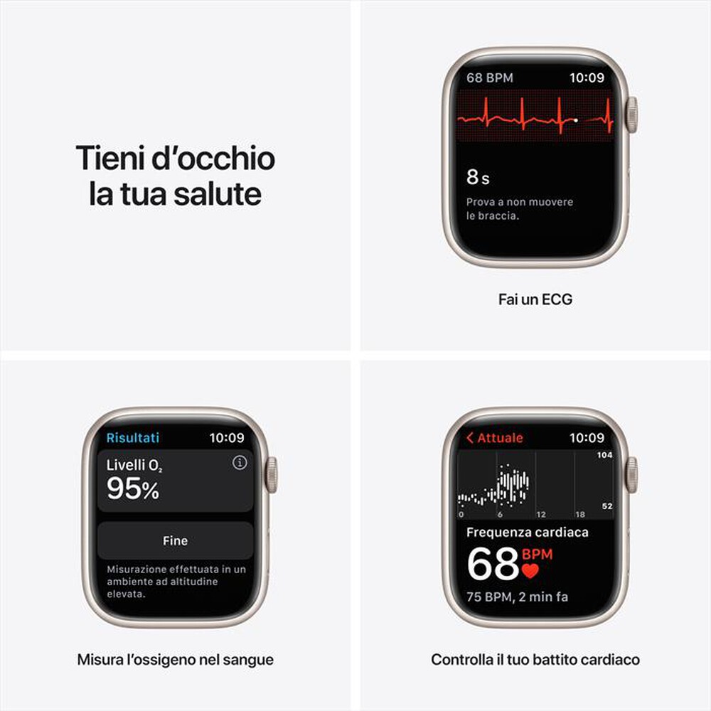 Immagine del prodotto APPLE - Watch NIKE Series 7 GPS 45mm Alluminio-Sport Platino Puro/Nero