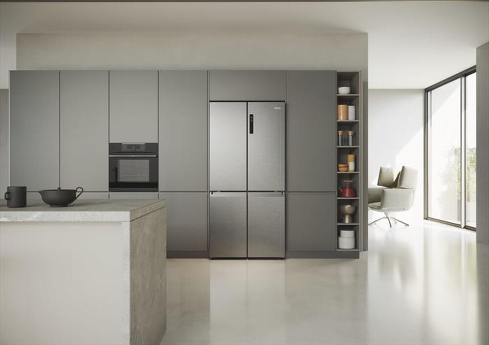 "HAIER - Frigorifero side by side HCR5919ENMP ClasseE 582lt-Platino, Acciaio inossidabile"