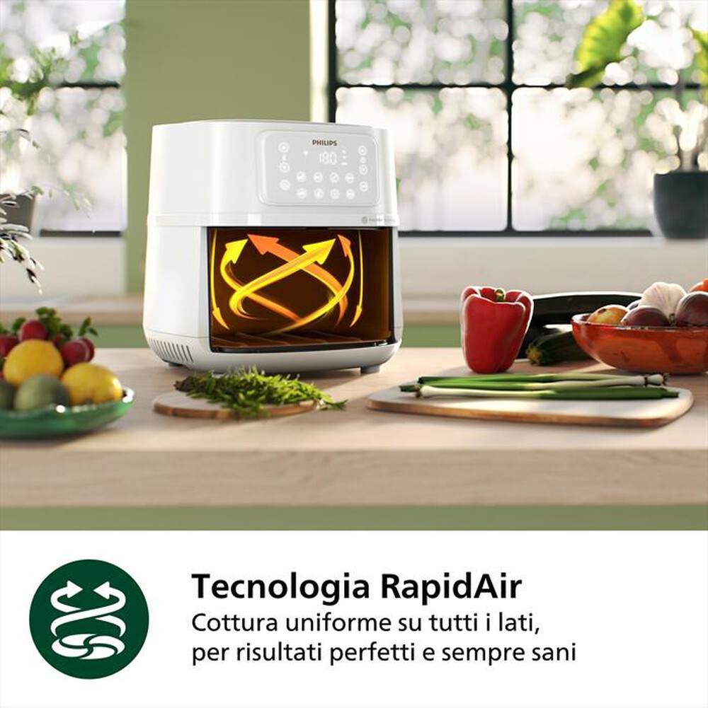 "PHILIPS - FRIGGITRICE AIRFRYER SERIE 5000 DA 7.2L HD9285/00-Bianco"