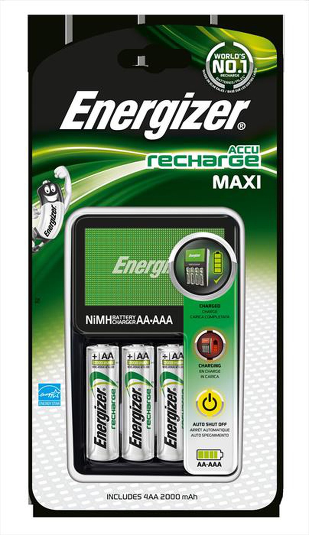 "ENERGIZER - Maxi Charger EU + 4AA Power Plus 2000 mAh precari - "