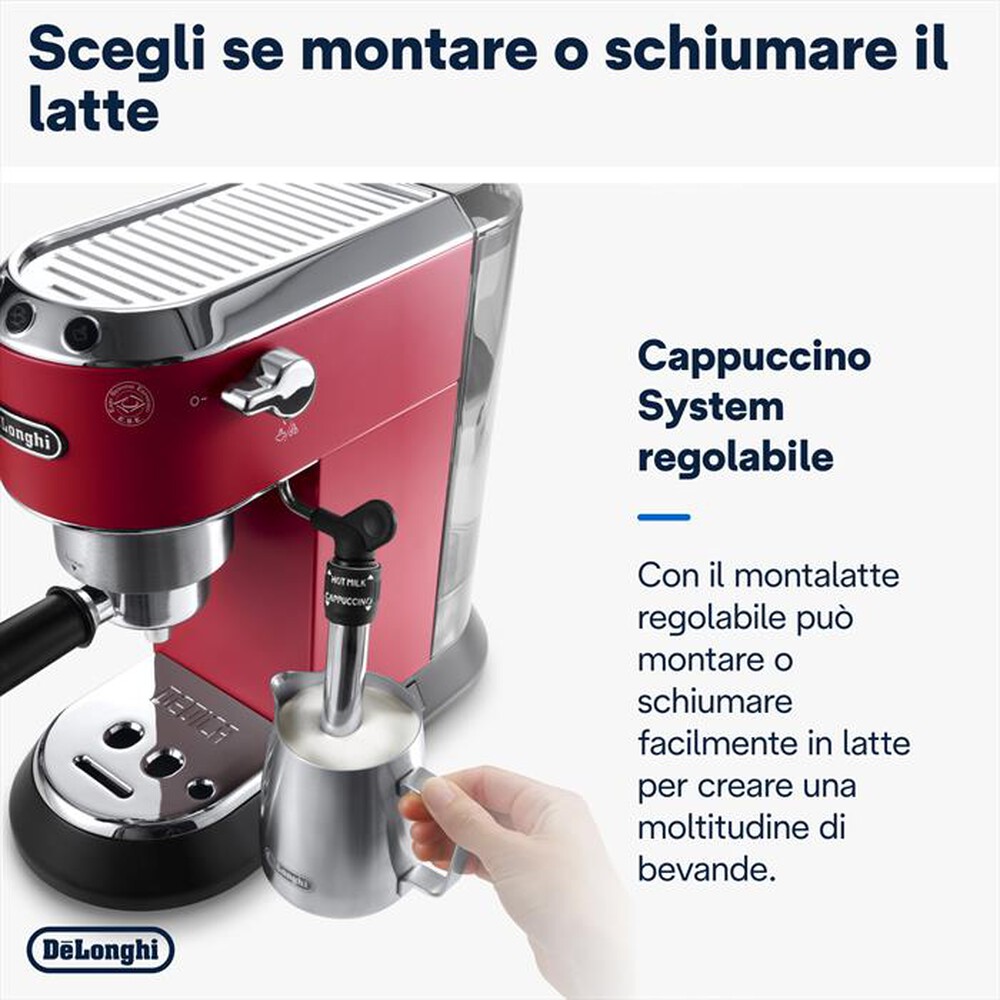 "DE LONGHI - DEDICA EC685.R MACCHINA DA CAFFÈ MANUALE-Rosso"