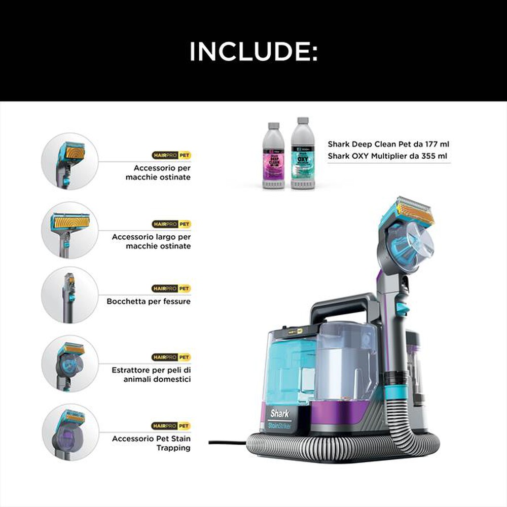 Immagine del prodotto SHARK - SMACCHIATORE PORTATILE STAINSTRIKER HAIRPRO PET-Grigio