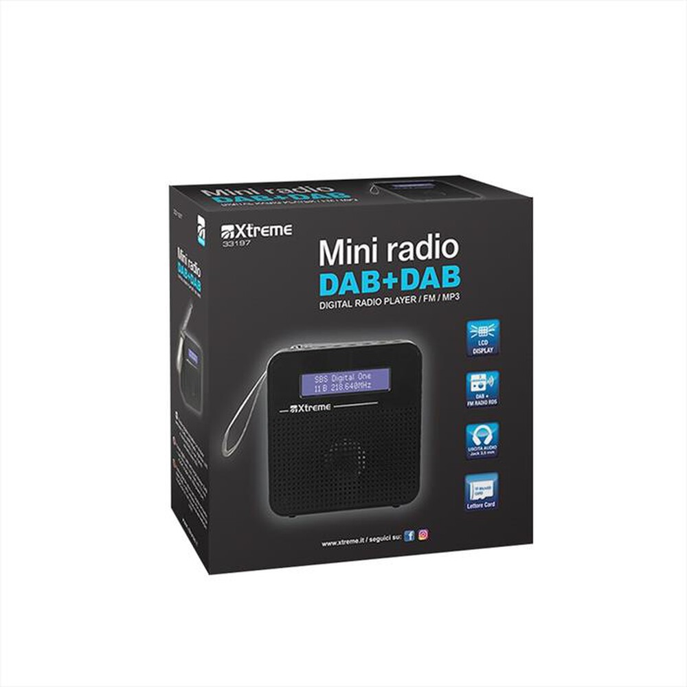 "XTREME - MINI RADIO DAB+ DB-3-NERO"