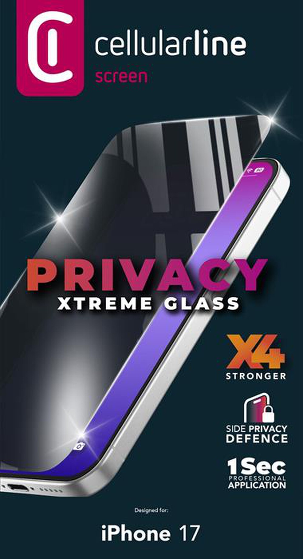 Immagine del prodotto CELLULARLINE - Pellicola proteggischermo per iPhone 17-Trasparente