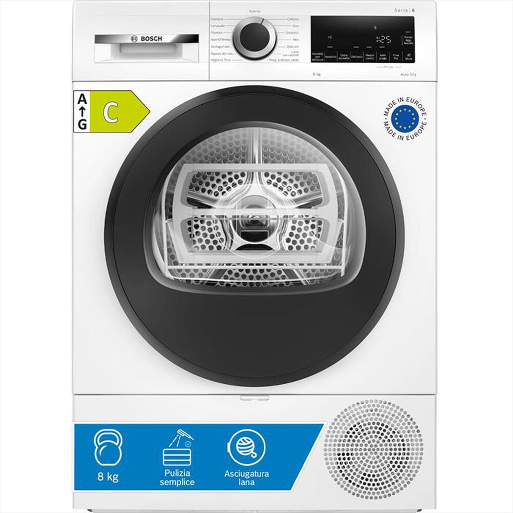 Immagine del prodotto BOSCH - Asciugatrice Serie 6 WQG233D1II 8Kg Classe C-Bianco