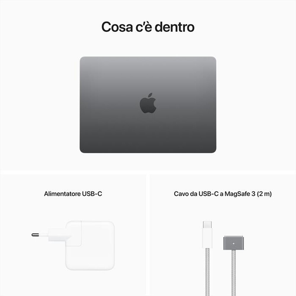 Immagine del prodotto APPLE - MacBook Air 13 M2 8-core CPU 8-core GPU 256GB SSD-Grigio Siderale